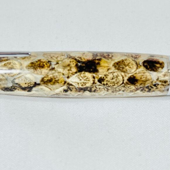 Bolt Action Ball Point Pen Rifle Handmade Silver Brass Dessert Acrylic Resin - Picture 3 of 7